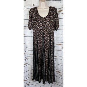 Nostalgia Floral Crinkle Midi Dress S Midi 90's Y2K Rayon Prairie Paneled